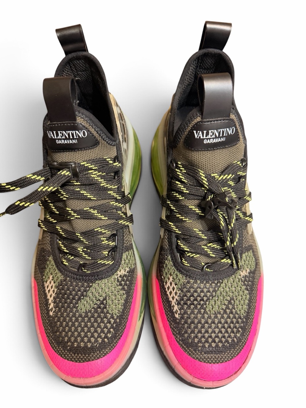Valentino Garavani Bubbleback Sneakers Black Pink Green EU 41 Men’s 8-8.5
